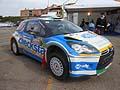 LItaliano Luca Pedersoli, decimo con la Citroen DS3 WRC sul traguardo al Rally WRC in Sardegna. Foto by Automania